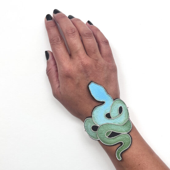 Bracelet Serpent Bleu et argent – Image 2